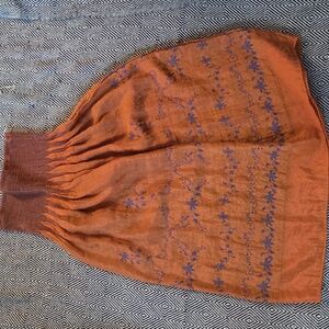 Orange and Purple Embroidered Skirt